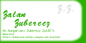 zalan zuberecz business card